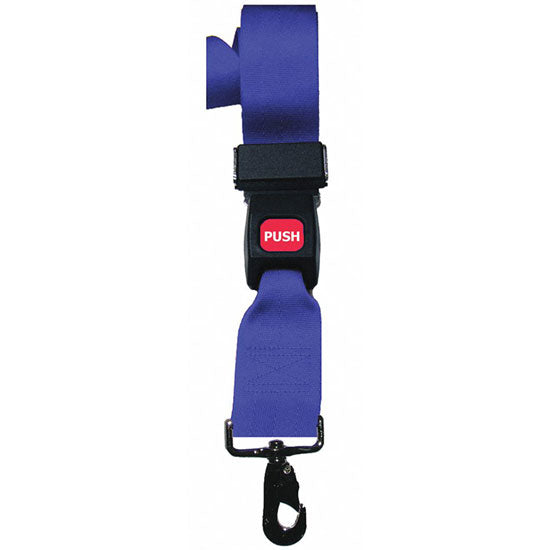 DMS Nylon Strap - Metal Push Button Buckle with Swivel Speed Clip  9 Feet  - Blue