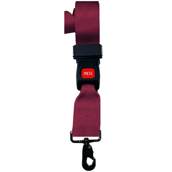 DMS Nylon Strap - Metal Push Button Buckle with Swivel Speed Clip  9 Feet - Maroon