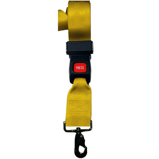 DMS Nylon Strap - Metal Push Button Buckle with Swivel Speed Clip  9 Feet - Yellow