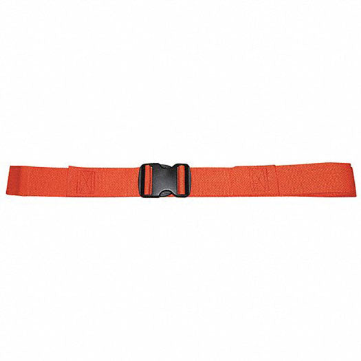 DMS Nylon Strap - Plastic Double Adjust Buckle with Loop End  7 Feet - Orange