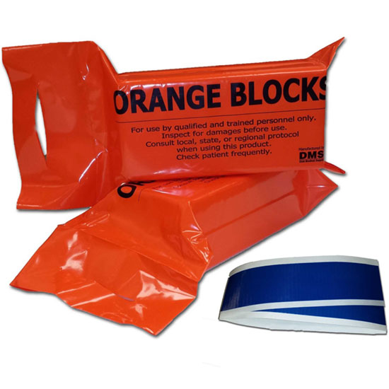DMS Orange Blocks  With Adhesive Head Straps - 24/Case