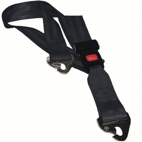 DMS Polypropylene Strap - Metal Buckle with Fixed Swivel Speed Clip - Black