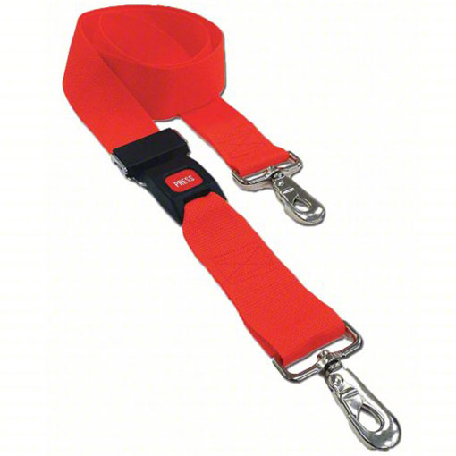 DMS Polypropylene Strap - Metal Buckle with Swivel Speed Clip  9 Feet - Red