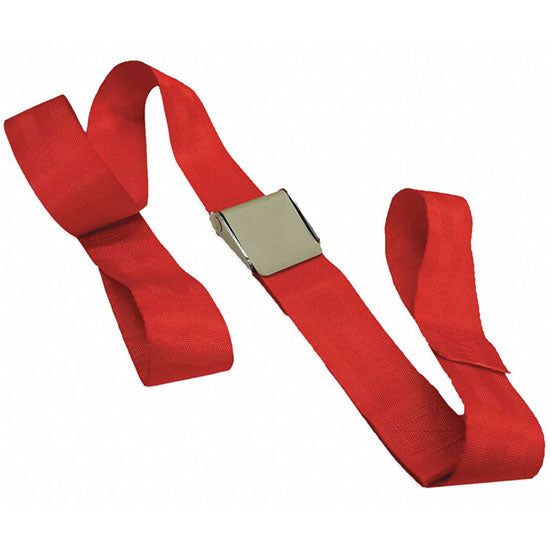 DMS Polypropylene Strap - Metal Cam Buckle with Loop End  7 Feet - Red