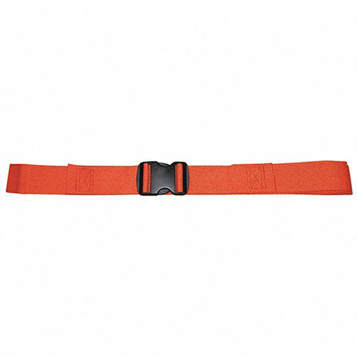 DMS Polypropylene Strap - Plastic Double Adjust Buckle with Loop End  7 Feet - Orange