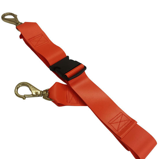 DMS Polypropylene Strap - Plastic Side Release Buckle with Big Brass Swivel Speed Clip - Orange