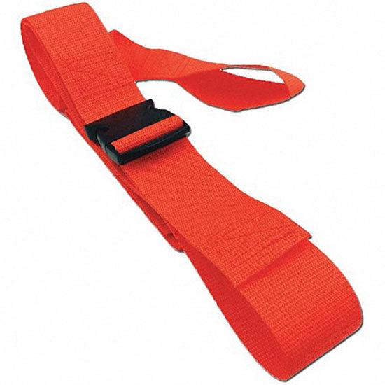 DMS Polypropylene Strap - Plastic Side Release Buckle with Loop End  7 Feet - Orange