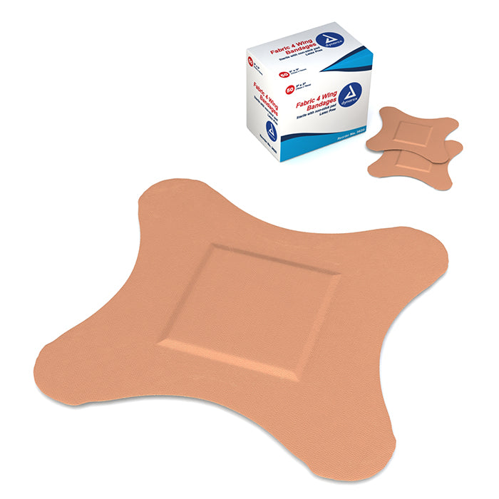 Fabric Bandages, Four-Wing Knuckle, 2.5 x 3.25, 40/Box Fabric Bandages, Four-Wing Knuckle, 2.5 x 3.25, 40/Box
