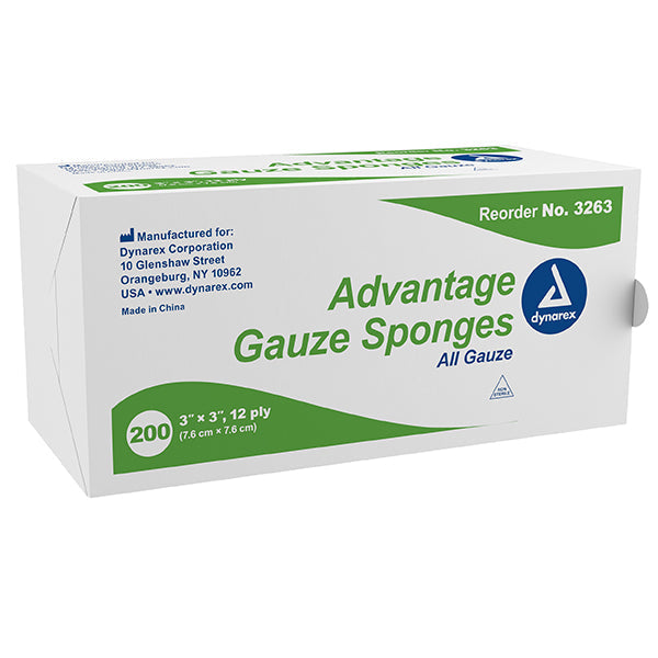 Dynarex Advantage Surgical Sponges  3" x 3" - 12 Ply (4000/Case)