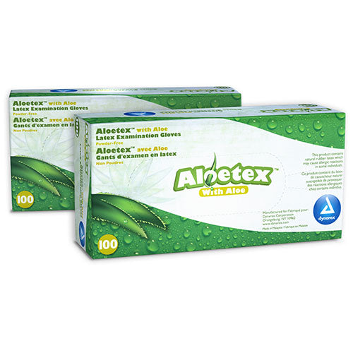 Dynarex AloeTex Latex Exam Gloves (1000/Case)  X-Small