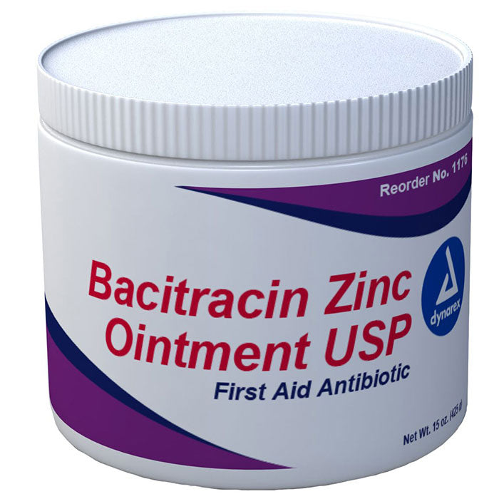 Dynarex Bacitracin Zinc Ointment  15-oz-Jar-12-Case