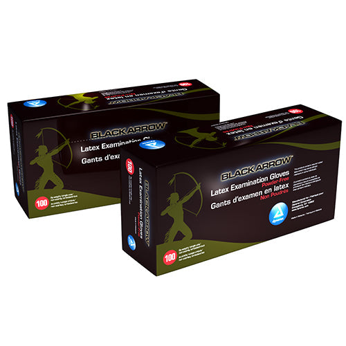 Dynarex Black Arrow Latex Exam Gloves - Powder-Free (1000/Case)