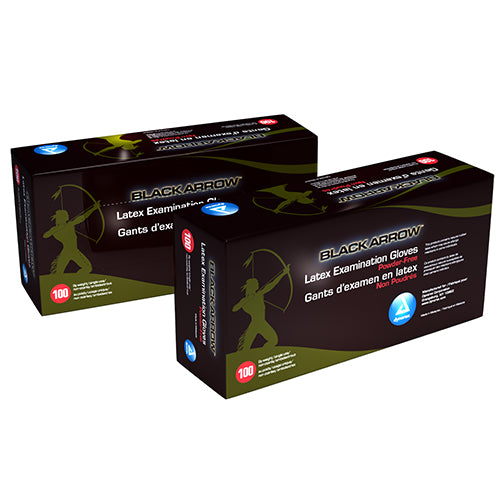 Dynarex Black Arrow Latex Exam Gloves - Powder-Free