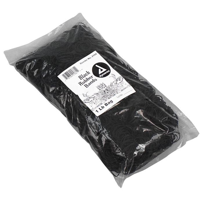Dynarex Black Rubber Bands - 1 lb