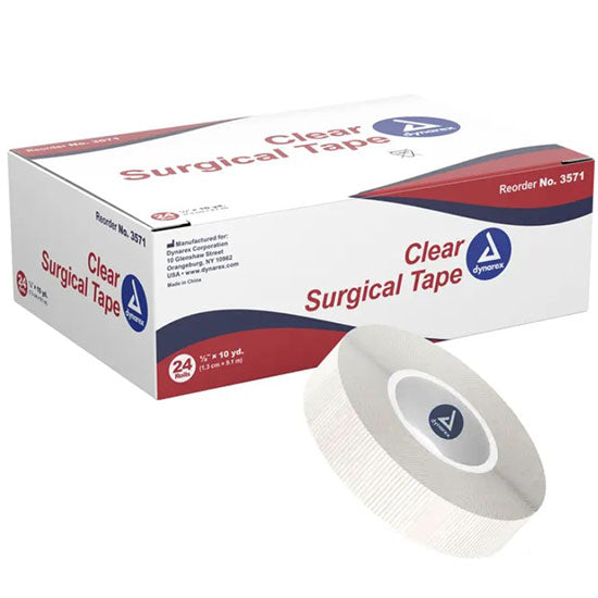 Dynarex Clear Surgical Tape - 0.5" x 10 yd