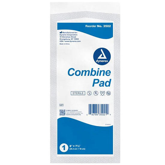 Dynarex Combine Pads  Non-Sterile - 8" x 7.5" (576/Case)