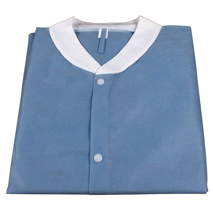 Dynarex Disposable Lab Coat (30/Case)  No Pockets - Blue - 2XL