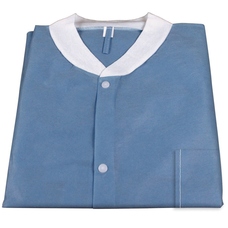 Dynarex Disposable Lab Jacket With Pockets (30/Case)  Blue - 2XL