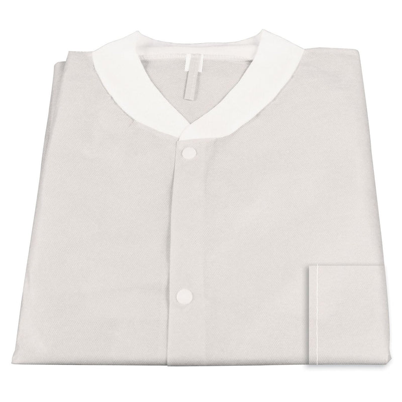 Dynarex Disposable Lab Jacket With Pockets (30/Case)  White - 2XL