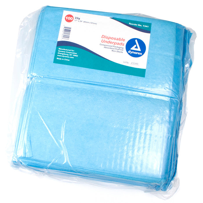 Dynarex Disposable Underpads  17" x 24" (22 g) (300/Case)