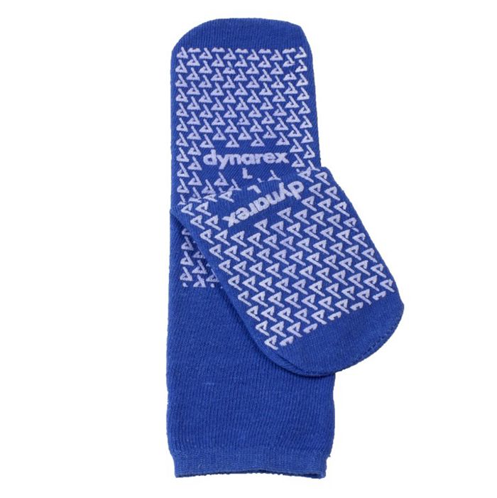 Dynarex Double-Sided Slipper Socks (48/Case)  Large - Blue