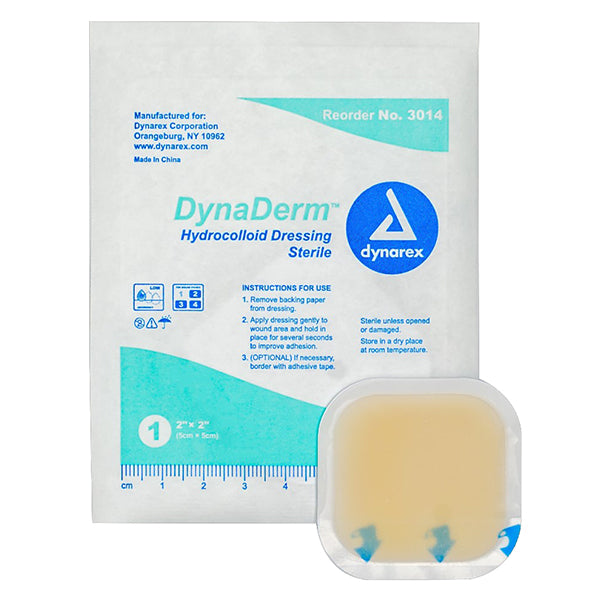 Dynarex DynaDerm Hydrocolloid Dressing - Thin - 2" x 2"