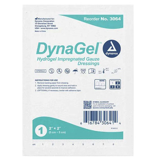 Dynarex DynaGel Hydrogel Impregnated Gauze Dressing Dynarex DynaGel Hydrogel Impregnated Gauze Dressing