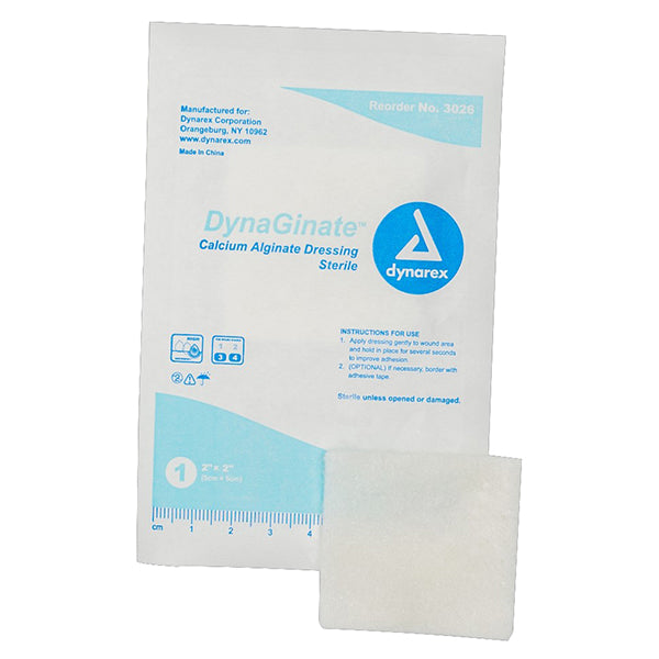 Dynarex DynaGinate Calcium Alginate Dressing  2" x 2" (120/Case)