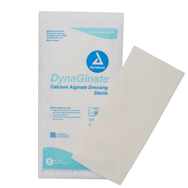 Dynarex DynaGinate Calcium Alginate Dressing - 4" x 8"