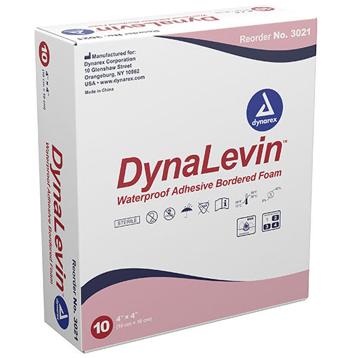 Dynarex DynaLevin Waterproof Adhesive Bordered Foam Dressing (120/Case) 