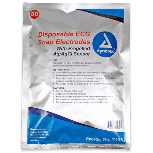 Dynarex ECG Snap Electrodes  12 Packs (50 Electrodes Each)