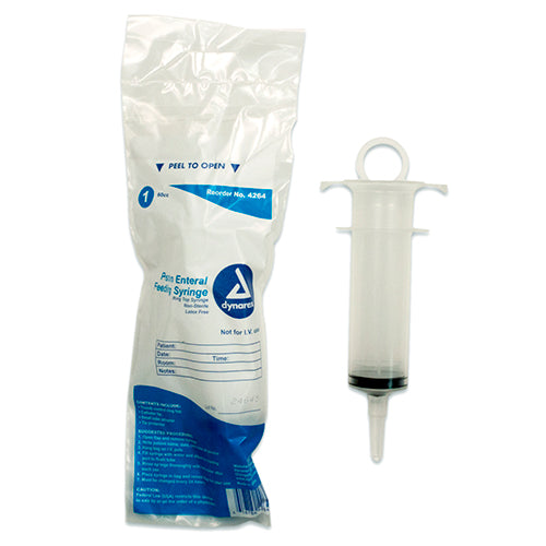 Dynarex Enteral Feeding Piston Syringe (30/Case)  For Pole Bag - Non-Sterile (60 cc)
