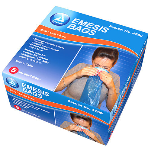 Dynarex Emesis Bags  Blue (5 Bags/Box) (120/Case)