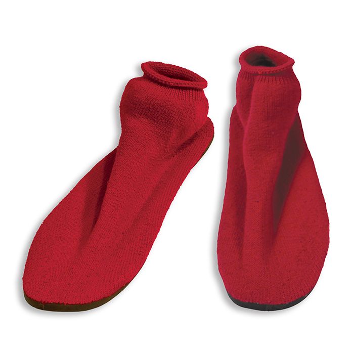 Dynarex Hard Sole Slipper Socks (12/Case)  Small-Red