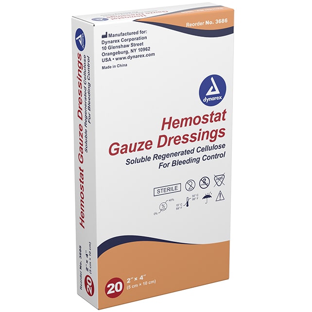 Dynarex Hemostat Gauze Dressing - 2" x 4" box