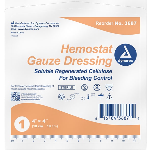 hemostatic dressing Dynarex Hemostat Gauze Dressing