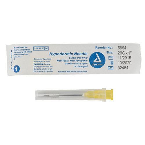Dynarex Hypodermic Needle (1000/Case)  20 G, 1"