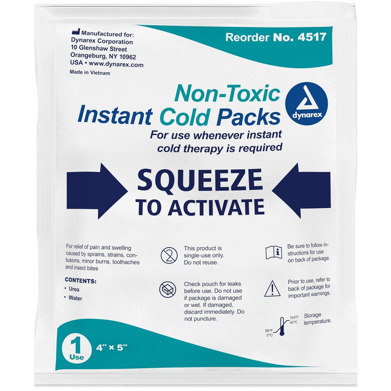 Dynarex Instant Cold Pack (24/Case)  With Urea (Non-Toxic) - 4" x 5"