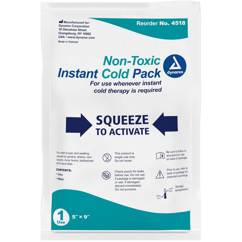 Dynarex Instant Cold Pack (24/Case)  With Urea (Non-Toxic) - 5" x 9"