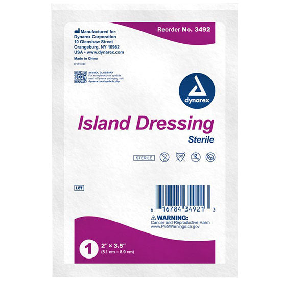 Dynarex Island Dressing - Sterile  2" x 3.5" (300/Case)