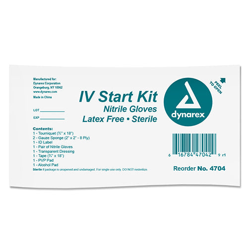 Dynarex IV Start Kit (50/Case)  With Nitrile Gloves