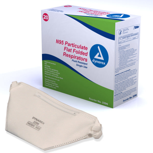 Dynarex N95 Particulate Respirator Mask (240/Case)  Flat