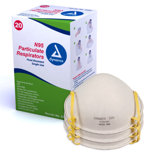 Dynarex N95 Particulate Respirator Mask (240/Case)  Molded
