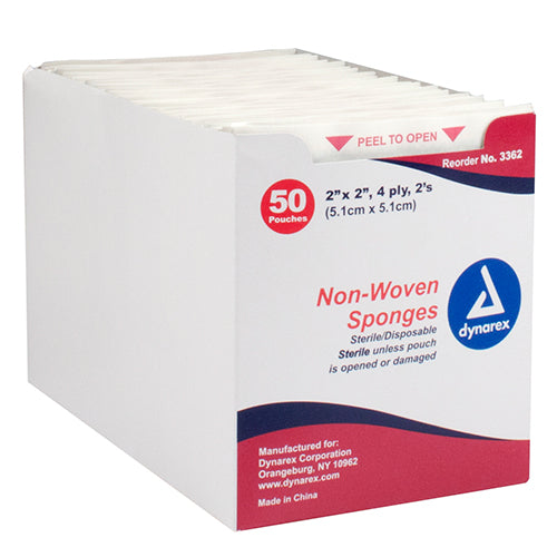 Dynarex Non-Woven Sponge  Sterile - 2" x 2" (3000/Case)