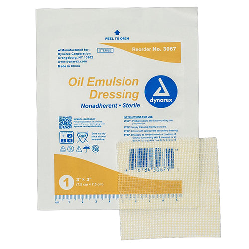 Dynarex Oil Emulsion Dressing  3" x 3" (200/Case)