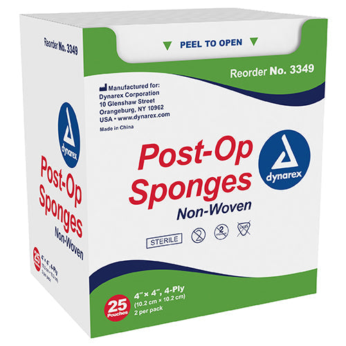 Dynarex Post-Op Sponge (1200/Case)  4" x 4"
