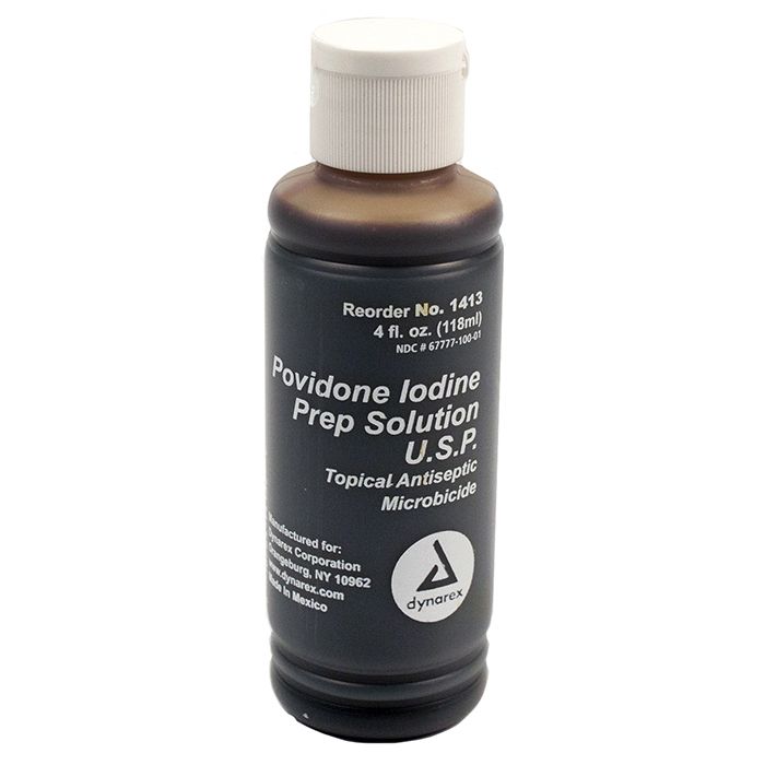 Dynarex Povidone-Iodine Prep Solution  4 oz (48/Case)