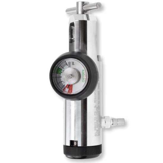 Dynarex Resp-O2 CGA Oxygen Regulator (5/Case)  All Brass - 0 - 25 LPM