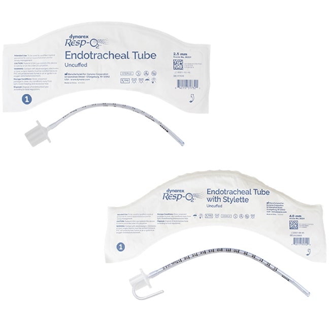 Dynarex Resp-O2 Endotracheal Tube - Uncuffed (10/Box) 