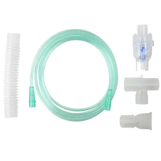 Dynarex Resp-O2 Small Volume Nebulizer Cups (50/Case)  Standard-With-7-Tubing-and-T-Piece-Mouthpiece-6-Fl